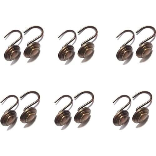 New 12 Pieces Of Shower Curtain Hooks Rust-Proof Decorative Shower Curtain Ring Bathroom Shower Rod Shower Hook