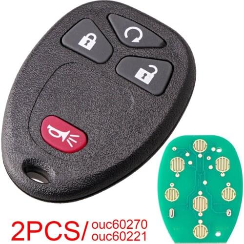 2pcs 315Mhz 3+1 Buttons Remote Car Key Fob C60270 OUC60221 Keyless Entry for Chevy Silverado Traverse Avalanche Equinox Express