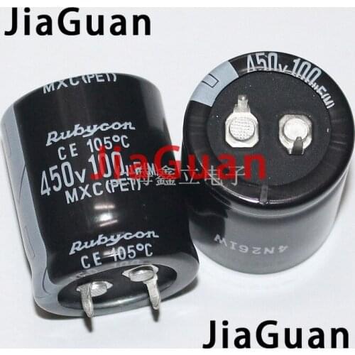 2pcs new RUBYCON MXC 450V100UF 25x30mm 100uF/450V electrolytic capacitor mxc 100uf 450v 105 degrees Power Supply