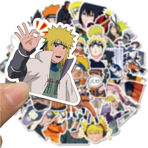 50pcs Japanese Cartoon Anime Sticker Sasuke Kakashi Skateboard Suitcase Notebook Water Cup Motorcycle Sticker Childrens Gift