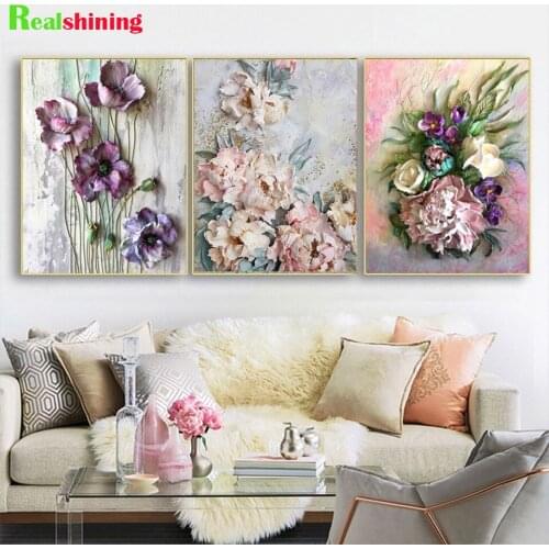 Scandinavian Flower Diamond Painting Modern Decor Full Square Round drill Mosaic cross stitch embroidery diamonds home art,N1585