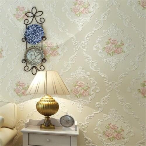 Beibehang European Embossed big flower 3D wallpaper 3d The New wallpaper living room bedroom background wall paper Wall Sticker