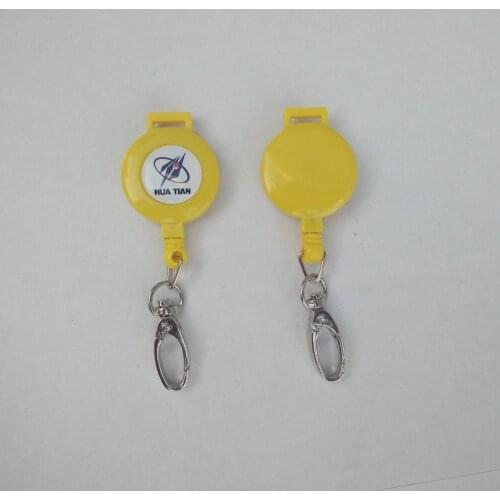 Free shipping 1000pcs/lot customized logo badge reel; promotional retractable plastic badge holder; belt clip BR17
