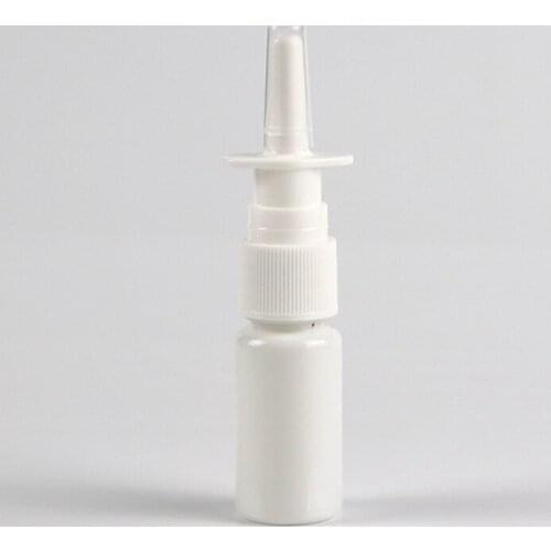 Free shipping for 100pcs 10ml HDPE white nasal spray bottle, HDPE nasal spray bottle with pumps