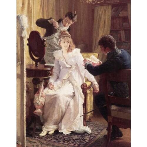 Free shipping classical court figure girl hair styling oil painting canvas printings on canvas wall art decoration picture