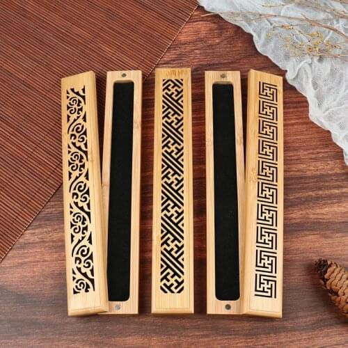 1 Pcs Bamboo Wooden Incense Stick Holder Burning Joss Incense Box Burner Ash Catcher Home Decoration Dropshipping