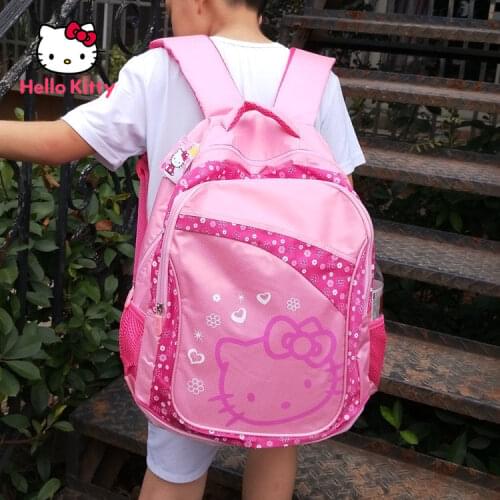 TAKARA TOMY Hello Kitty Childrens School Bag Student Cartoon Cute Backpack Girl School Gift Messenger Bag