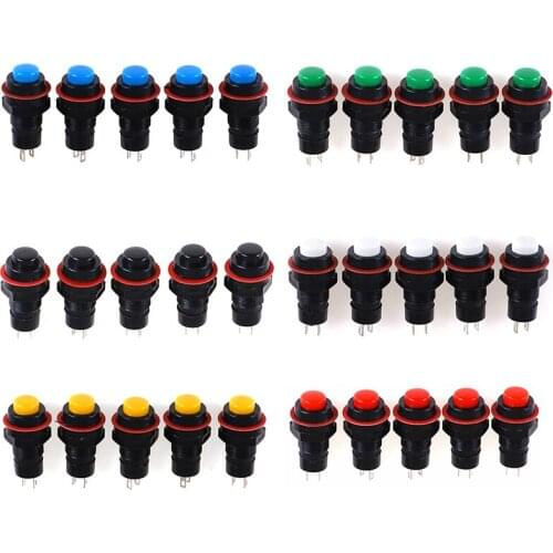 5Pcs/lot Self-reset Push Button Switch 10mm Self Return Momentary Push Button Switch