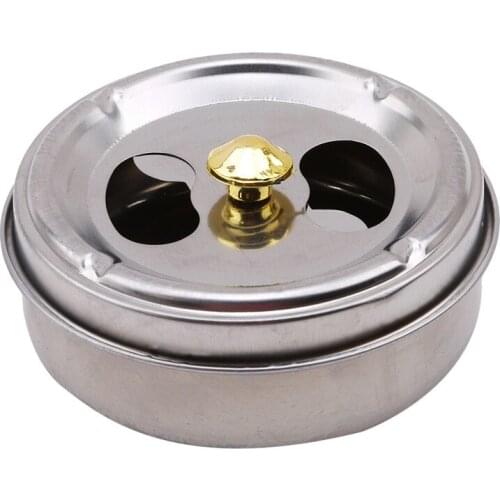 Creative Home Practical Smoking Accessories Stainless Steel Ashtray Lid Rotation Fully Enclosed Home Gadgets