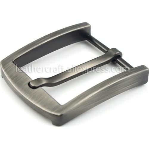 1x 40mm Metal Brushed Belt Buckle Men End Bar Heel bar Single Pin Half Buckle Fit for 37-39mm Belt Jeans Accessories Light Black