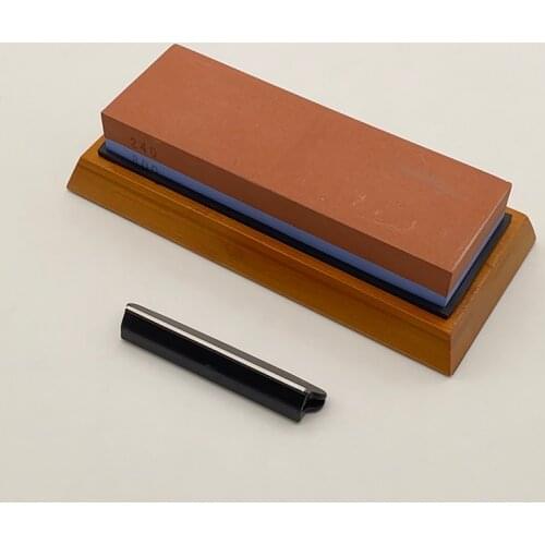 Three-piece set Knife clip+Bamboo base+3 Sharpening Stones Special for sharpening kitchen Knife White corundum Whetstone