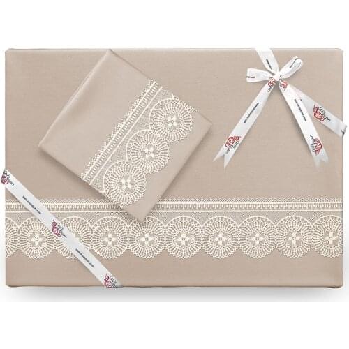 Land Of dowry Birella Simple French Laced Duvet cover set Cappucino