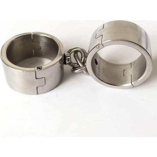 Stainless Steel 4cm High Metal Handcuffs Sex Toys For Couples Adult Games Bondage Restraints BDSM Torture Slave Fetish