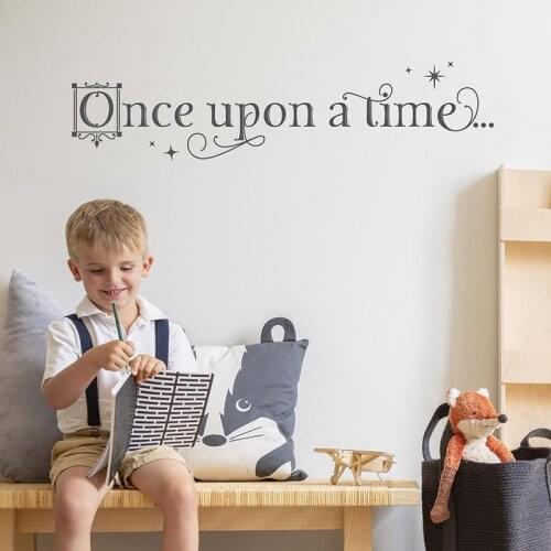 Once Upon a Time Decal - Kids Room Wall Sticker Imagination Quote Pretend Dress Up Area Bookshelf Decor Childs Room Decor
