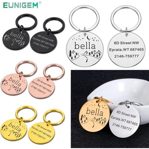 Personalized Dog Pet ID Tag Keychain Engraved Pet ID Name Phone Address for Cat Puppy Dog Tag Pendant Keyring Pet Accessories