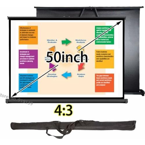 Professional Table Desk Projection Screen 50inch 4:3 Format With Carry Bag Best For Business Presentation