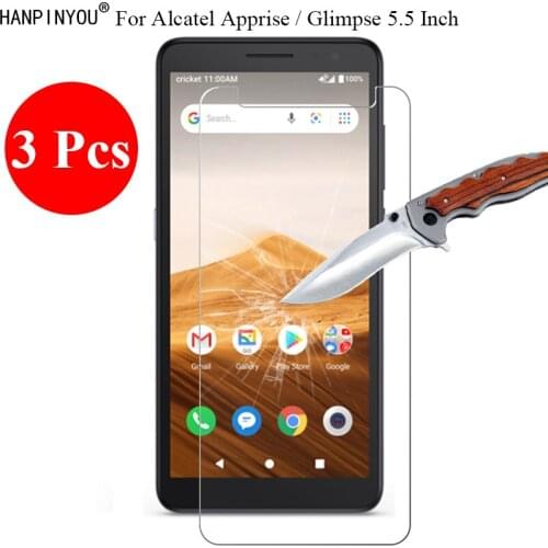 3 Pcs/Lot 9H 2.5D HD Clear Tempered Glass Screen Protector For Alcatel Apprise / Glimpse 5.5"Protective Film + Clean Tools