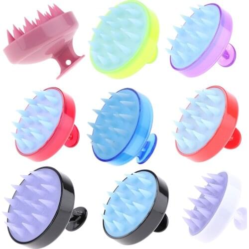 Silicone Shower Shampoo Body Wash Dandruff Brush Hair Scalp Massager 8x8x7cm Hair Shampoo Massage Brush Body Washing Massager
