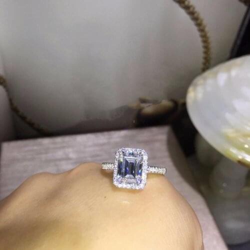 TR012 925 sterling silver 3 Carat nscd Simulated Gem Engagement Wedding Ring