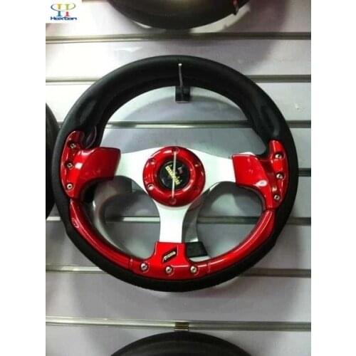 Universal 13" 320MM 5 color Sport Racing Drift Steering Wheel PU Leather F1 Hub Button