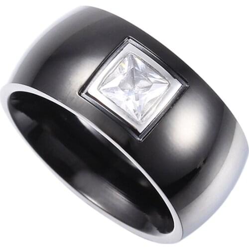 High Quality 316L Stainless Steel Rings for Women Zircon Engagement Wedding Ring Jewelry