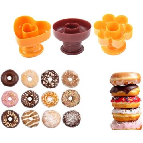1 PC DIY Tool Donuts Maker Mold Food Grade Plastic Doughnuts Maker Cutter Fondant Decor Cake Bread Desserts Bakery Mould
