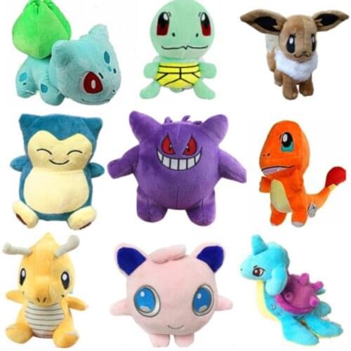 18 Styles TAKARA TOMY Pokemon Original Pikachu Squirtle Stuffed Hobby Anime Plush Doll Toys For Children Christmas Event Gift