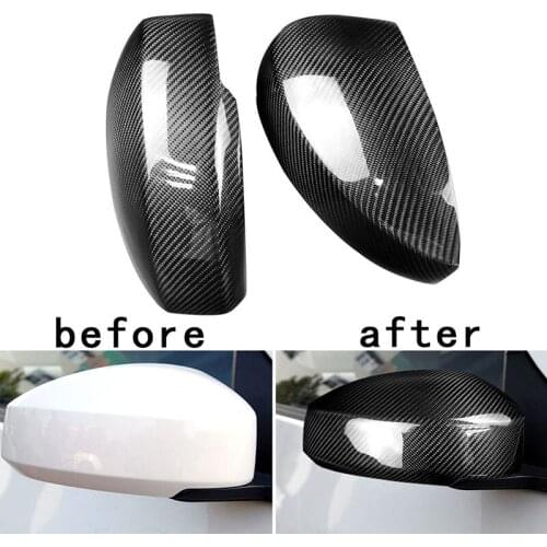 2 Pcs Car Side Door Rearview Cap Black Mirror Cover Real Carbon Fiber Decoration Accessories For Nissan 350Z Z33 Nismo 2003-2009