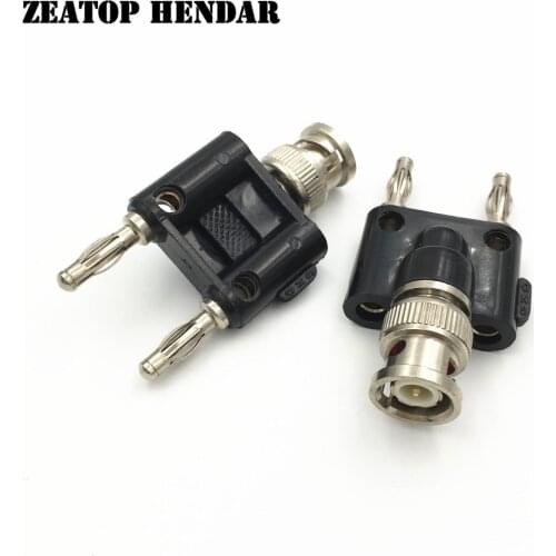 20Pcs BNC Male Jack to Two Dual 4mm Banana Male Plug Connector Adapter Wire Terminals Connector