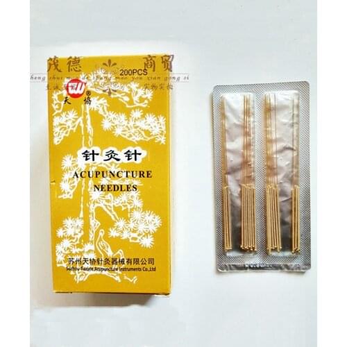 200 pcs/ lot Fully gold-plated traditional sterile acupuncture needle Non-disposable acupuncture needle