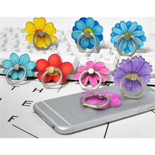 360 Degree Camellia Colorful Flower Finger Ring Stand Holder Mobile Phone Holder Stand For Iphone Xiaomi Huawei All SmartPhone