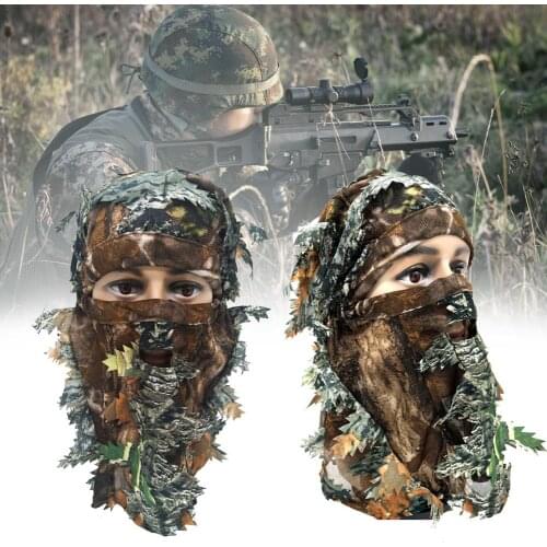 3D Camouflage Outdoor Tactical Military Cap With Bionic Leaf Army Camo Hunting Hat Sniper Hidden Caps Jungle Leaves Hunting Hats