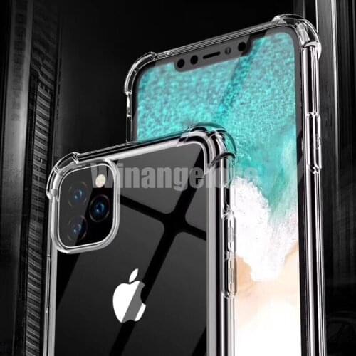 600PCS/Lot For iPhone 11 Pro Max XS MAX XR Clear TPU Phone Case Shockproof Soft Transparent Back Cover For iphone