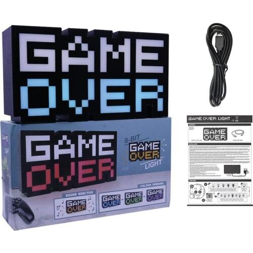 8-Bit Game Over Light Color Changing Sound Reactive Collectible Decor Lamp