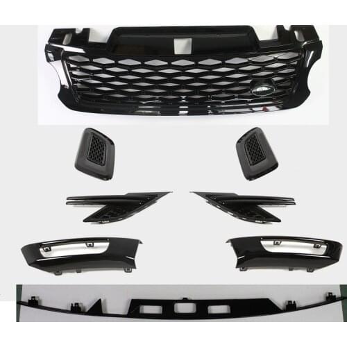 8Pcs For Land Rover Range Rover sport SVR 2014 2015 2016 2017 front grille side vent hood vent log lamp cover trim moulding kits