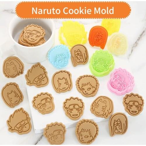 Anime Gaara Sasuke Uchiha Cartoon Biscuit Mould Anime 3d Three-dimensional Pressing Cookie Cutter Mould Diy Home Baking Tool
