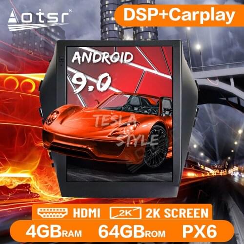 Car Radio Multimedia Player For Hyundai IX45 2015-2017 GPS Navigation Tesla Big Screen Android 9.0 PX6 Auto Audio Stereo Unit 2k
