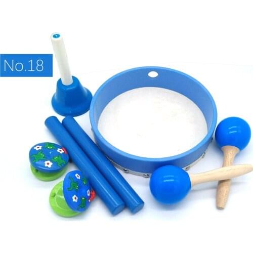BIG SALE 6pc new musical instruments toy set wooden percussion instruments for baby preschool kids music rhythm educational