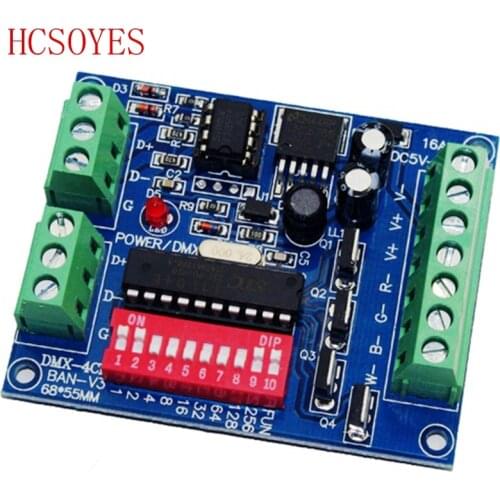 DC5V-24V 4CH 4 channel RGBW Easy dmx512 DMX Decoder,Dimmer,Controller,Driver,for LED Strip Light Tape Lamp Module
