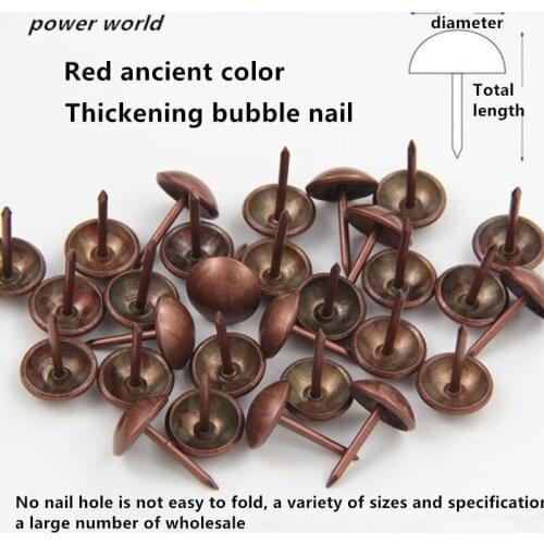 100pcs Antique sofa decorative nails Pushpins Round head Wooden pointed mouth nail Thickened 8 mm Hardware Furniture Decor