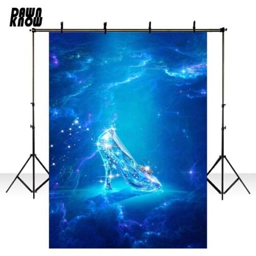 DAWNKNOW Fairy Tale Crystal Shoes Photography Background Backdrop Photocall Tapestry Birthday Party Decorate Photo Studio