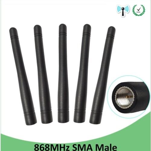 5pcs 868MHz 915MHz Antenna 3dbi SMA Male Connector GSM 915 MHz 868 MHz antena antenne waterproof +21cm RP-SMA/u.FL Pigtail Cable