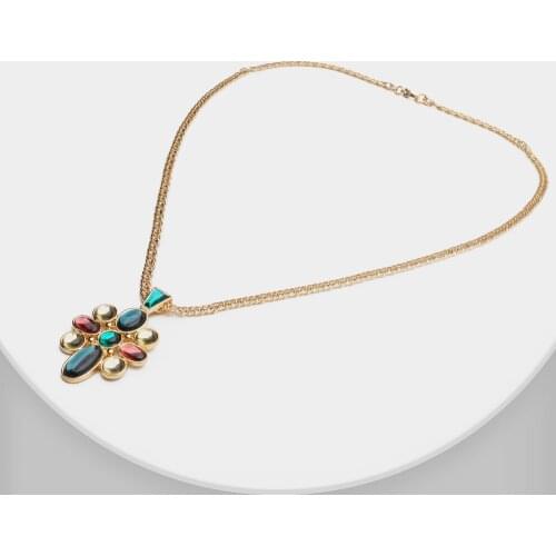 J37 Colorful crystal pendant lady necklace jewelry accessories birthday gift wih box chain neckalce