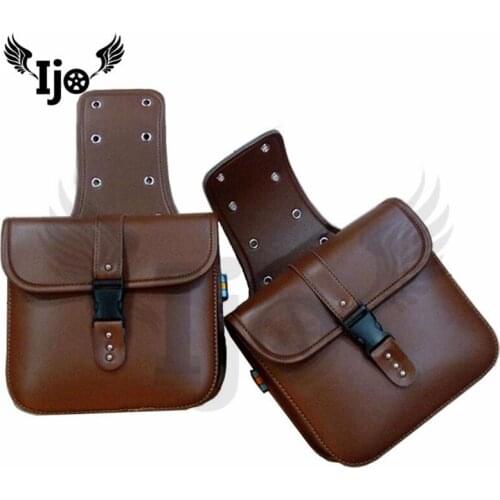 Leather moto side tank saddle bag classic for vespa Piaggio harley softail sportster motorcycle accessories backpack saddlebag