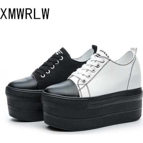 XMWRLW Womens Platform Sneakers 2020 Autumn Lace up Casual Sneakers For Woman Canvas Shoes Thick Sole Ladies Platform Sneaker