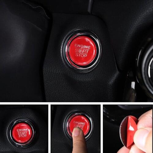 Start Stop Engine Cover One-click Start Circle Button Stickers Keyless System Ignition Switch Cover For RAV4 RAV 4 2019 2020