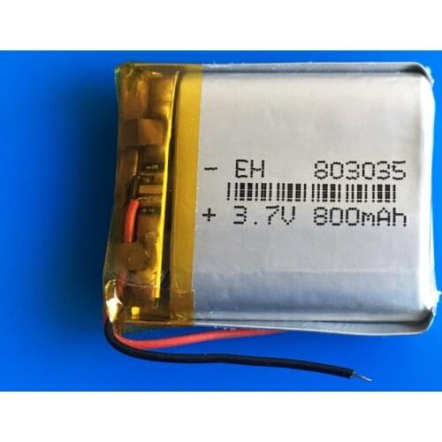3.7V 800mAh 803035 Lipo battery polymer lithium Rechargeable batteries for MP3 GPS DVD bluetooth recorder camera smart watch