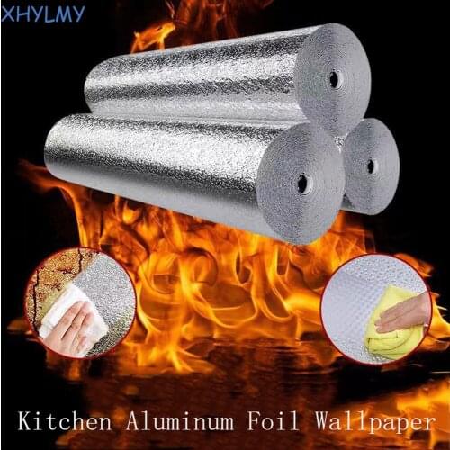 Kitchen Oil Proof Wall Sticker Self Adhesive Film Shelf Drawer Liner Thickening Aluminum Foil Stove Cabinet Furniture Stickers