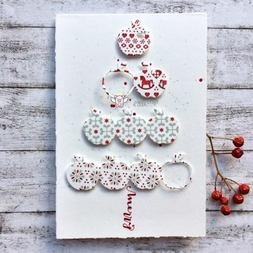 Mmao Crafts Metal Steel Cutting Dies New a row of apples heart Stencil For DIY Scrapbooking Paper/photo Cards Embossing Dies