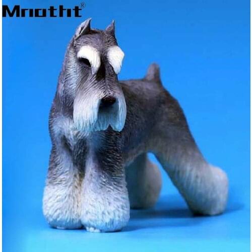 Mnotht MRZ019 DIY Simulita Schnauzer dog Model 1:6 Soldier Accessories Kids Gift for 12inch Action Figure Toys Collection M3n